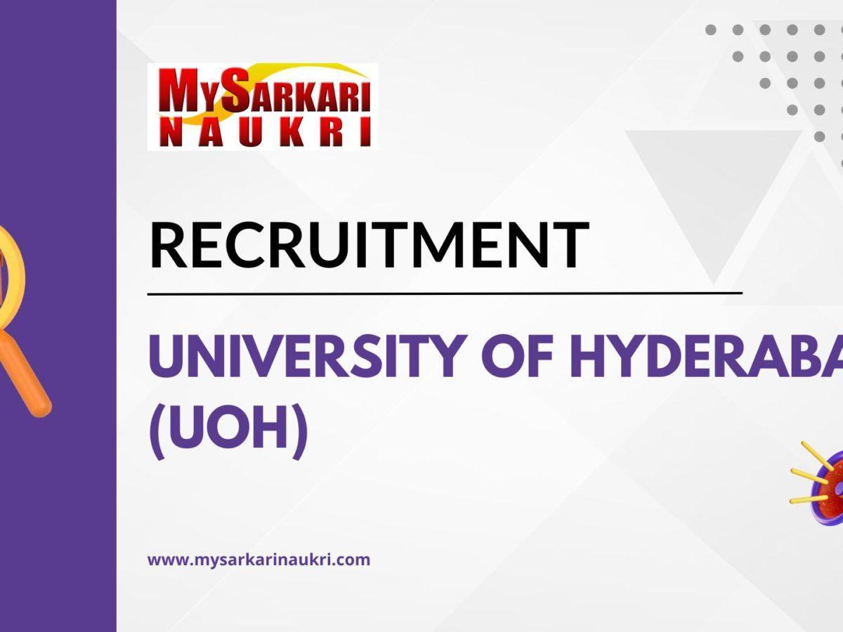 University Of Hyderabad (UoH) Recruitment