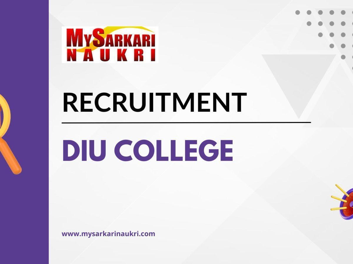 Diu College Recruitment