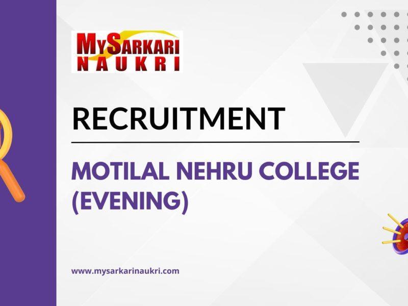 Motilal Nehru College (Evening) Recruitment