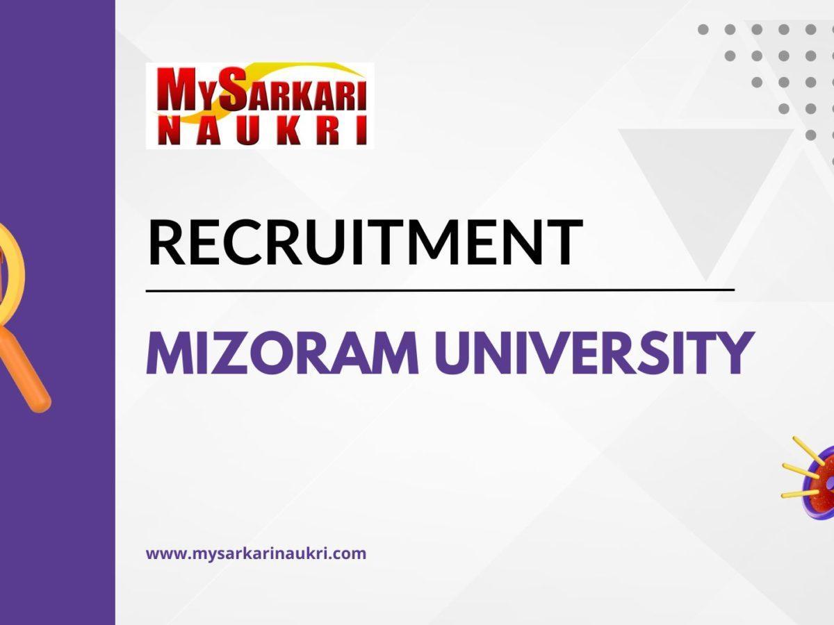 Mizoram University Recruitment