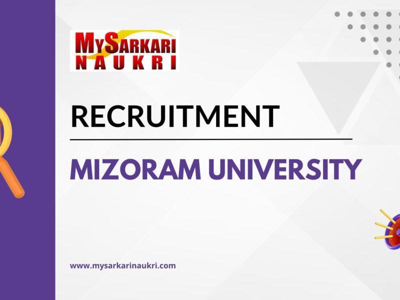 Mizoram University Recruitment