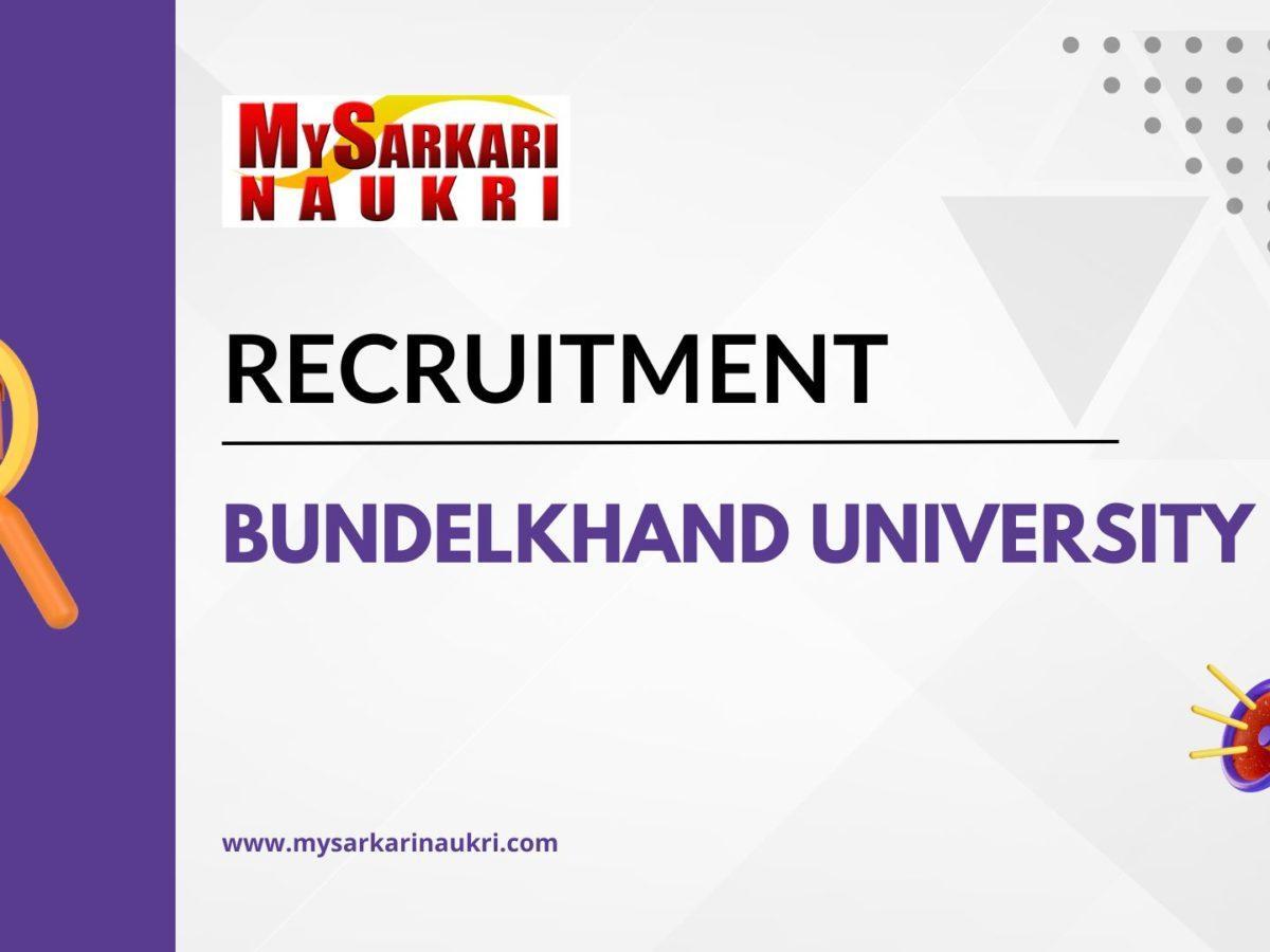 Bundelkhand University Recruitment