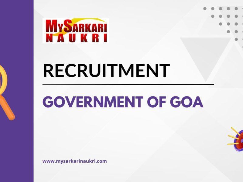 Government of Goa Recruitment