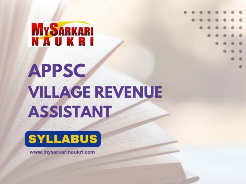APPSC Village Revenue Assistant Syllabus