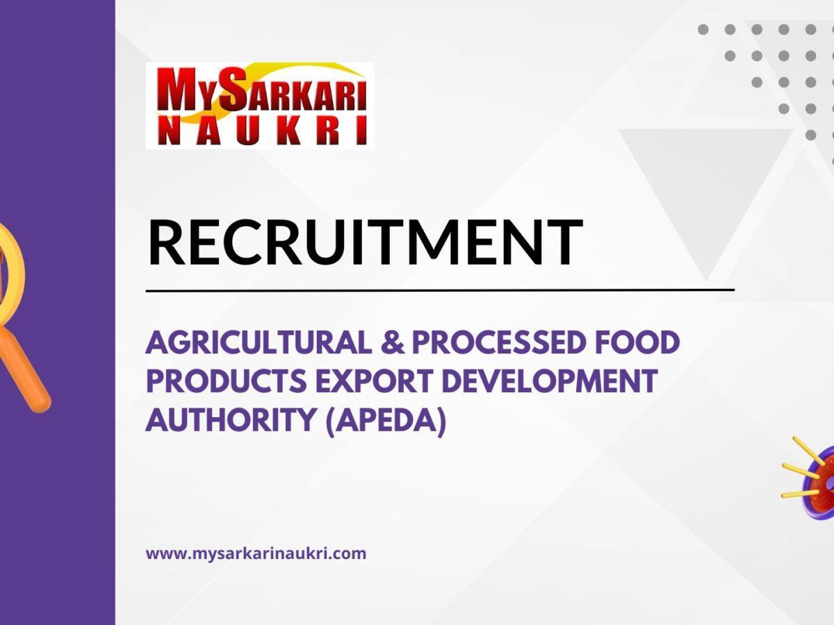 Agricultural & Processed Food Products Export Development Authority (APEDA)