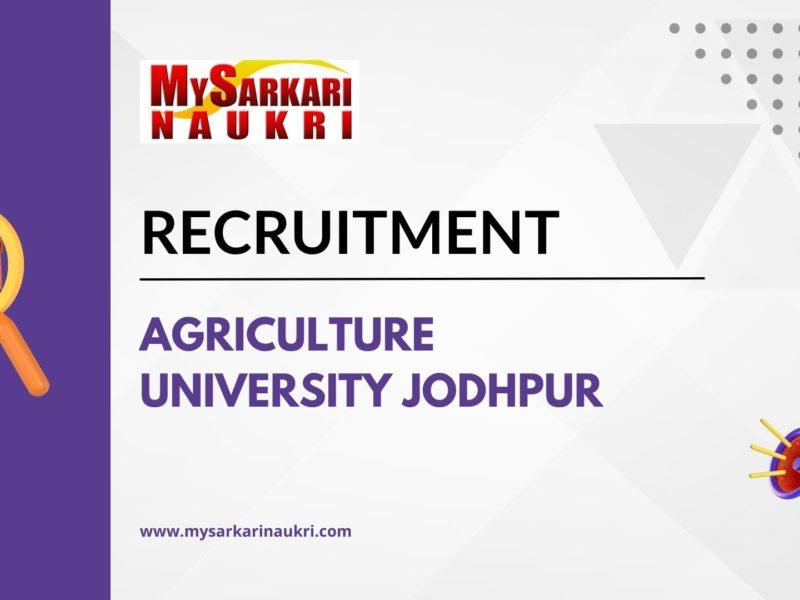 Agriculture University Jodhpur