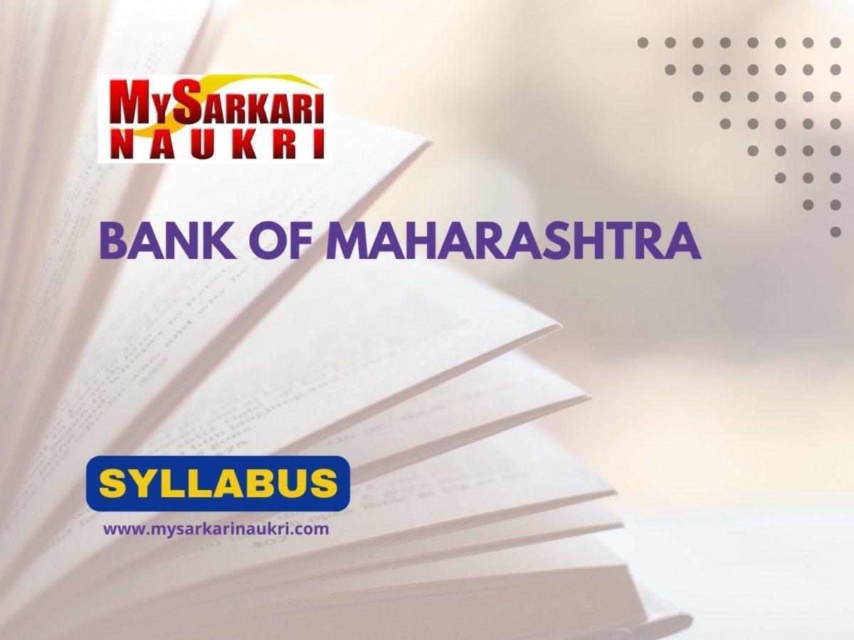 Bank of Maharashtra Syllabus