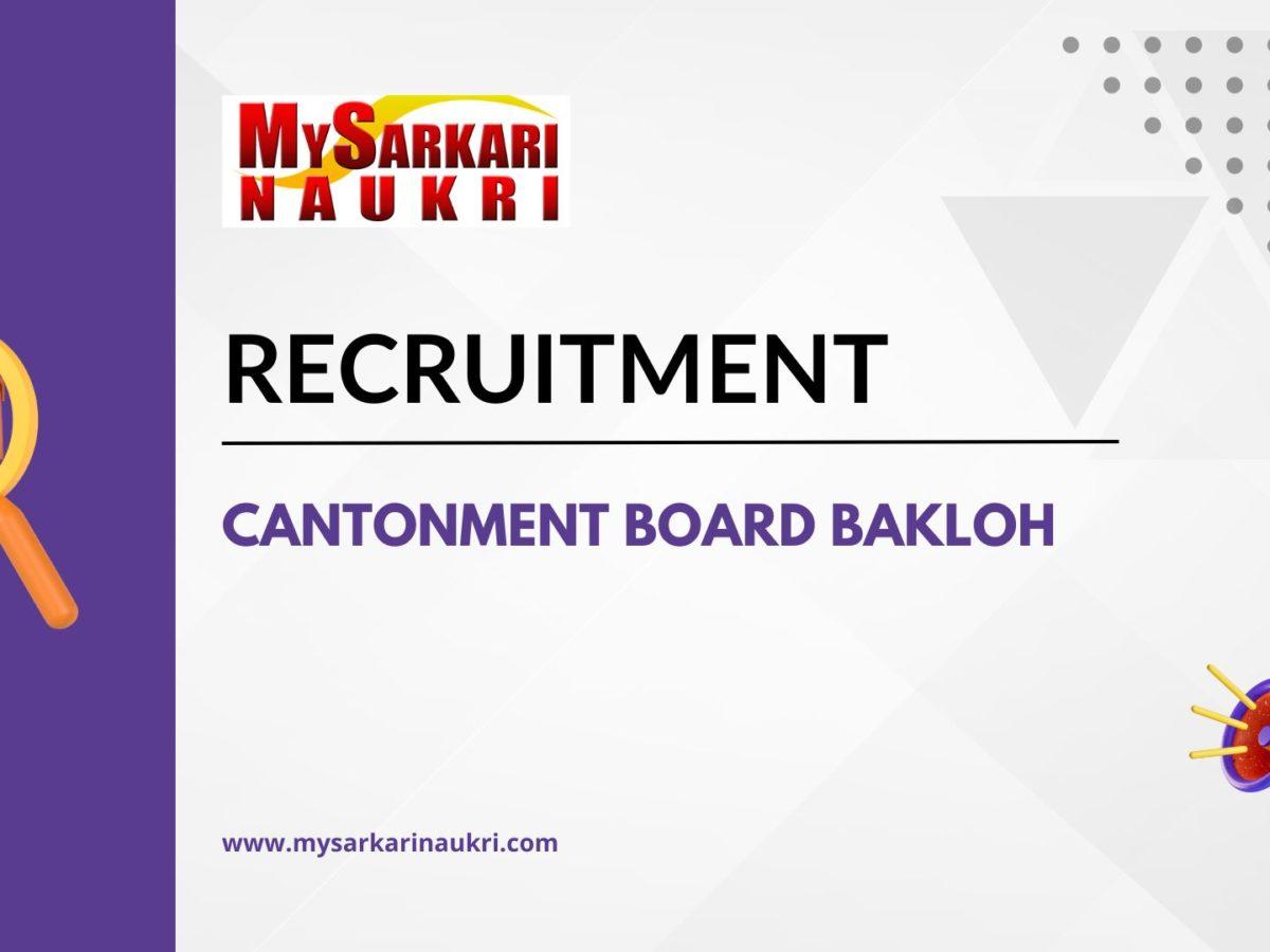 Cantonment Board Bakloh