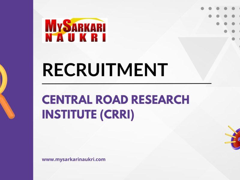 Central Road Research Institute (CRRI)