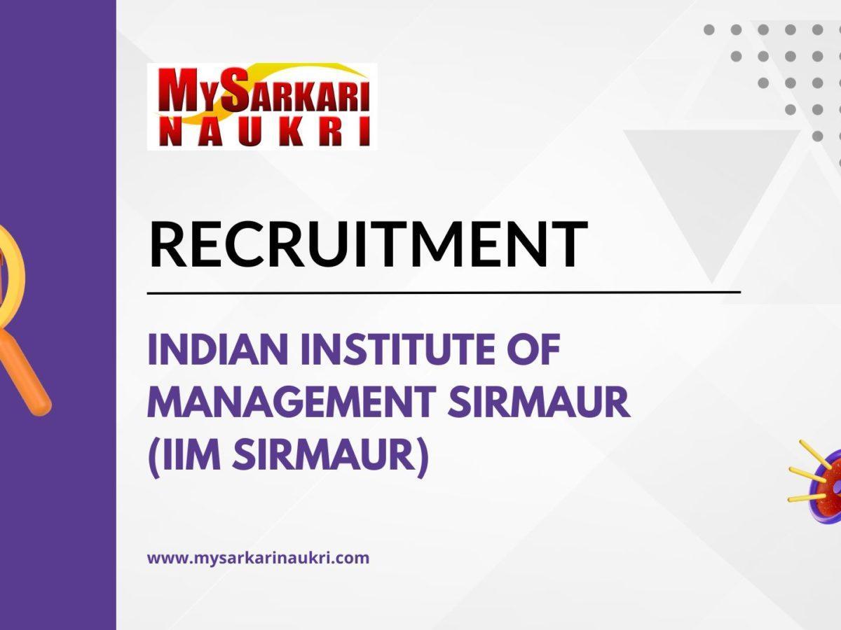 Indian Institute of Management Sirmaur (IIM Sirmaur)