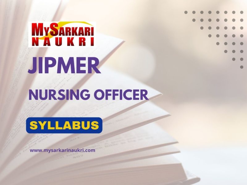 JIPMER Nursing Officer Syllabus