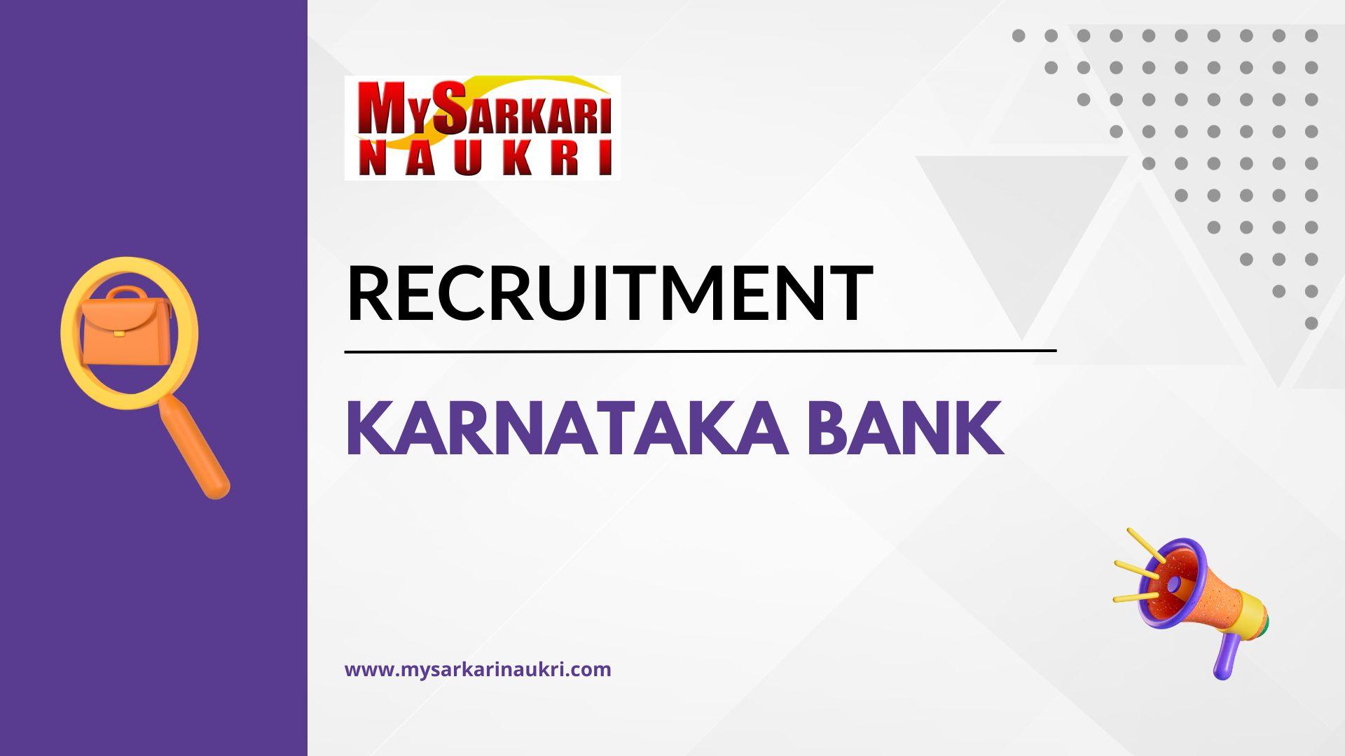 Karnataka Bank Recruitment 2024 - Chartered Accountant