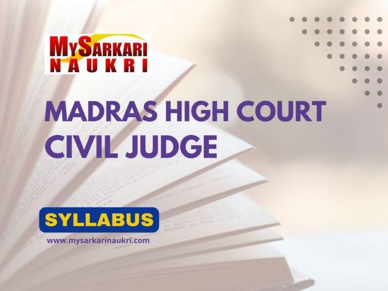 Madras High Court Civil Judge Syllabus