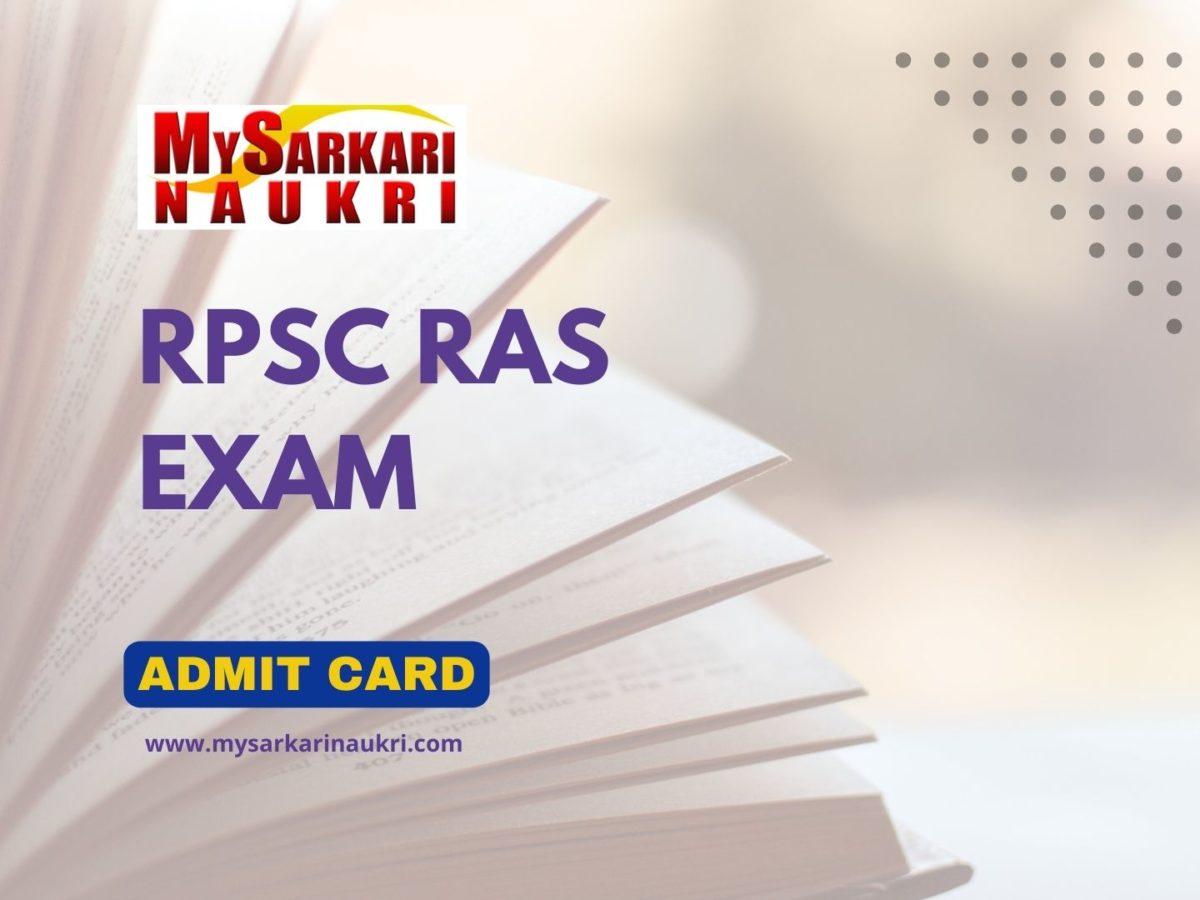 RPSC RAS Admit Card