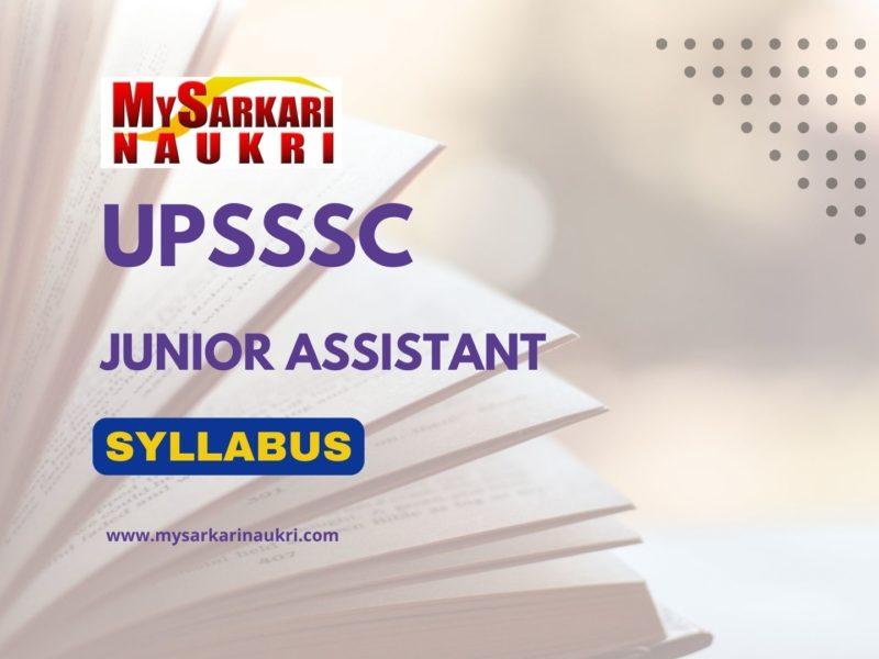UPSSSC Junior Assistant Syllabus