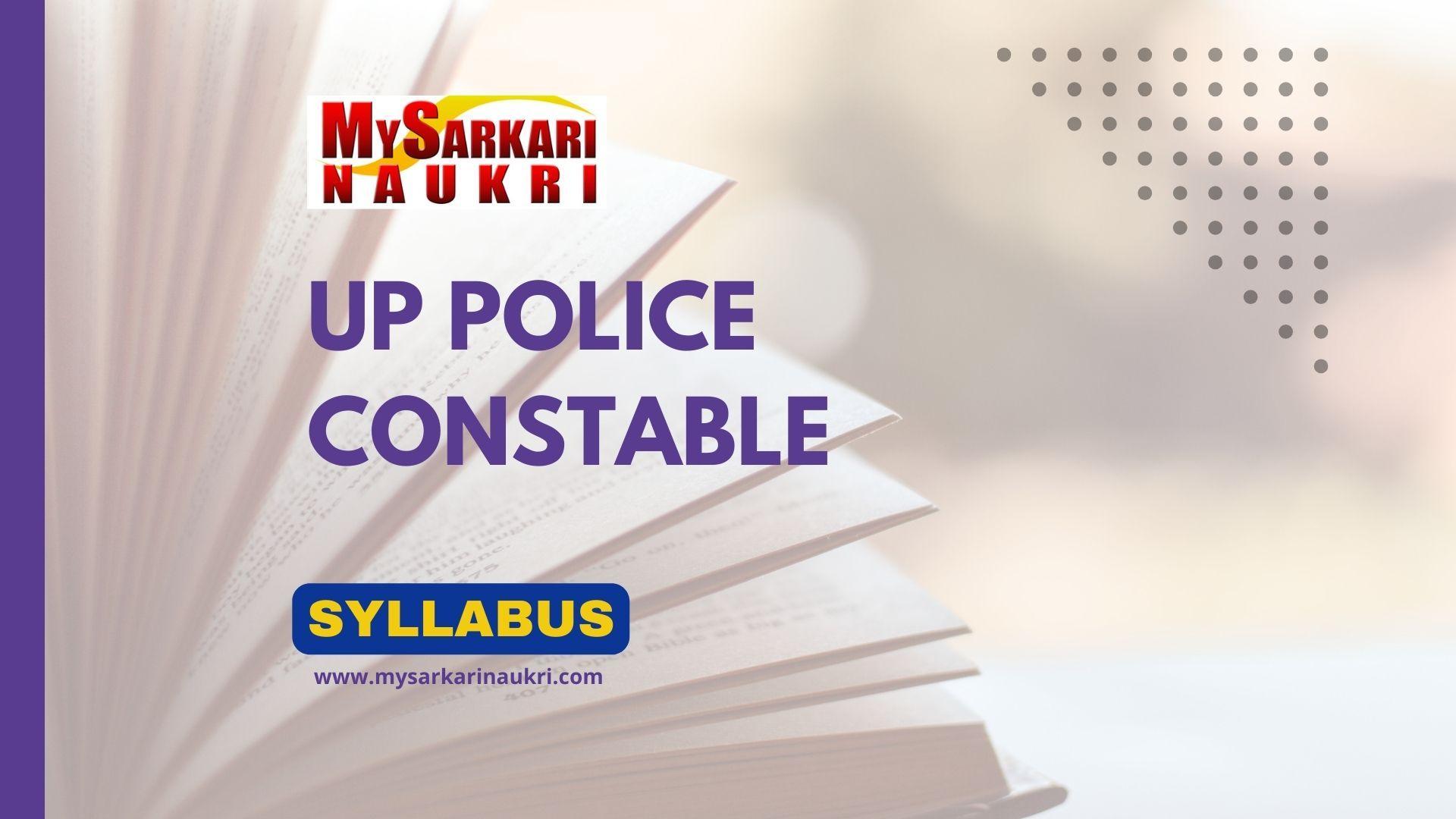 UP Police Constable Syllabus: PDF Download - MySarkariNaukri En