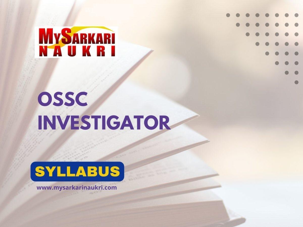 OSSC Investigator Syllabus