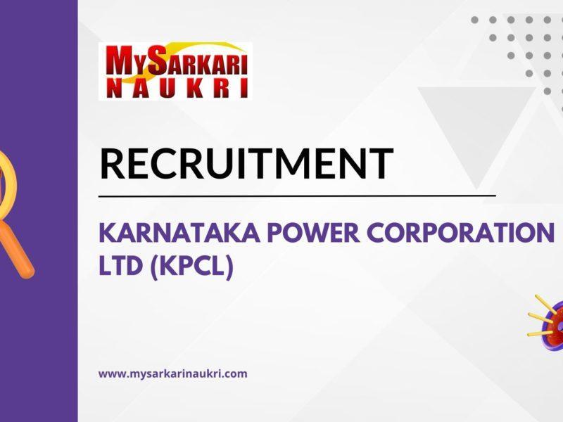 Karnataka Power Corporation Ltd (KPCL) Recruitment