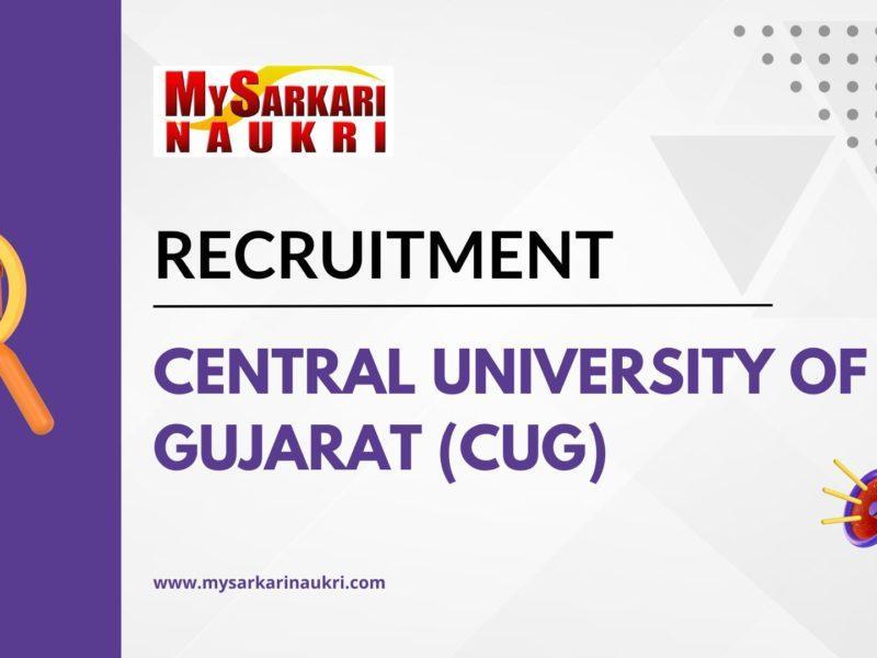 Central University Of Gujarat (CUG) Recruitment