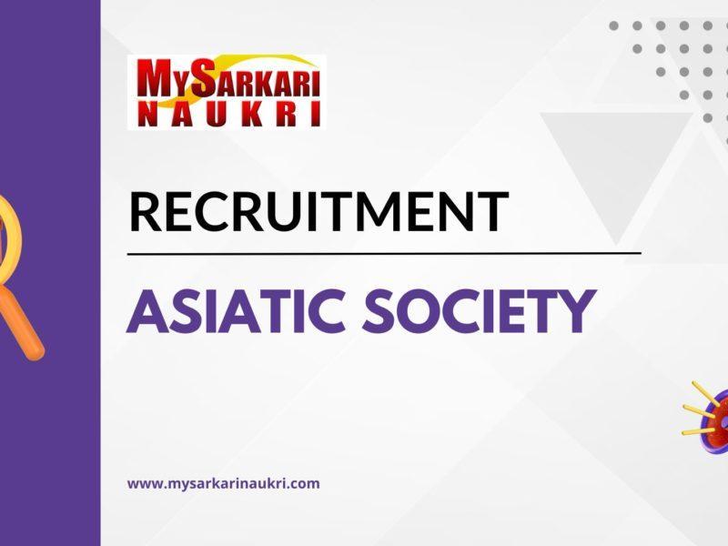 Asiatic Society Recruitment