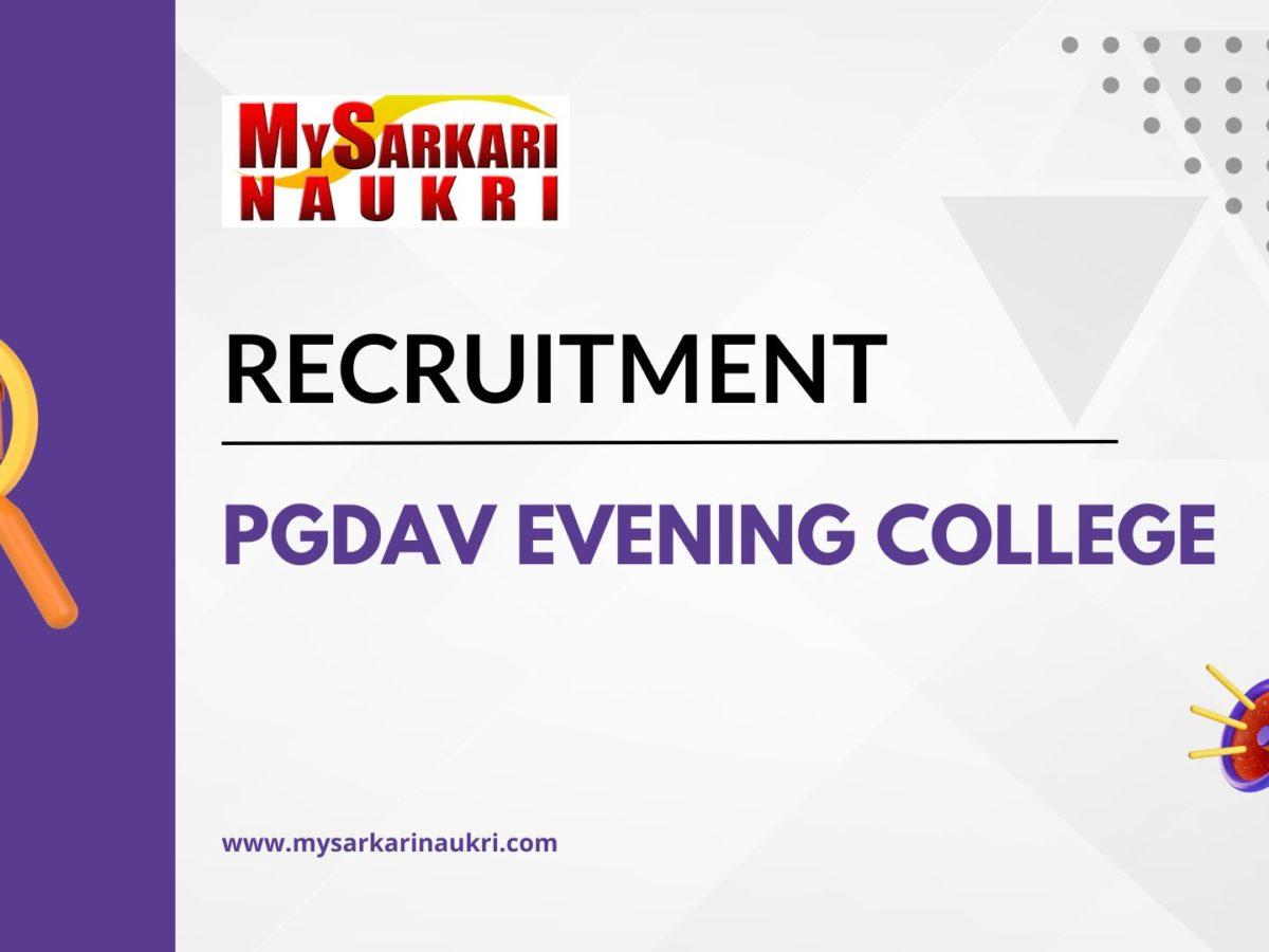 PGDAV Evening College Recruitment