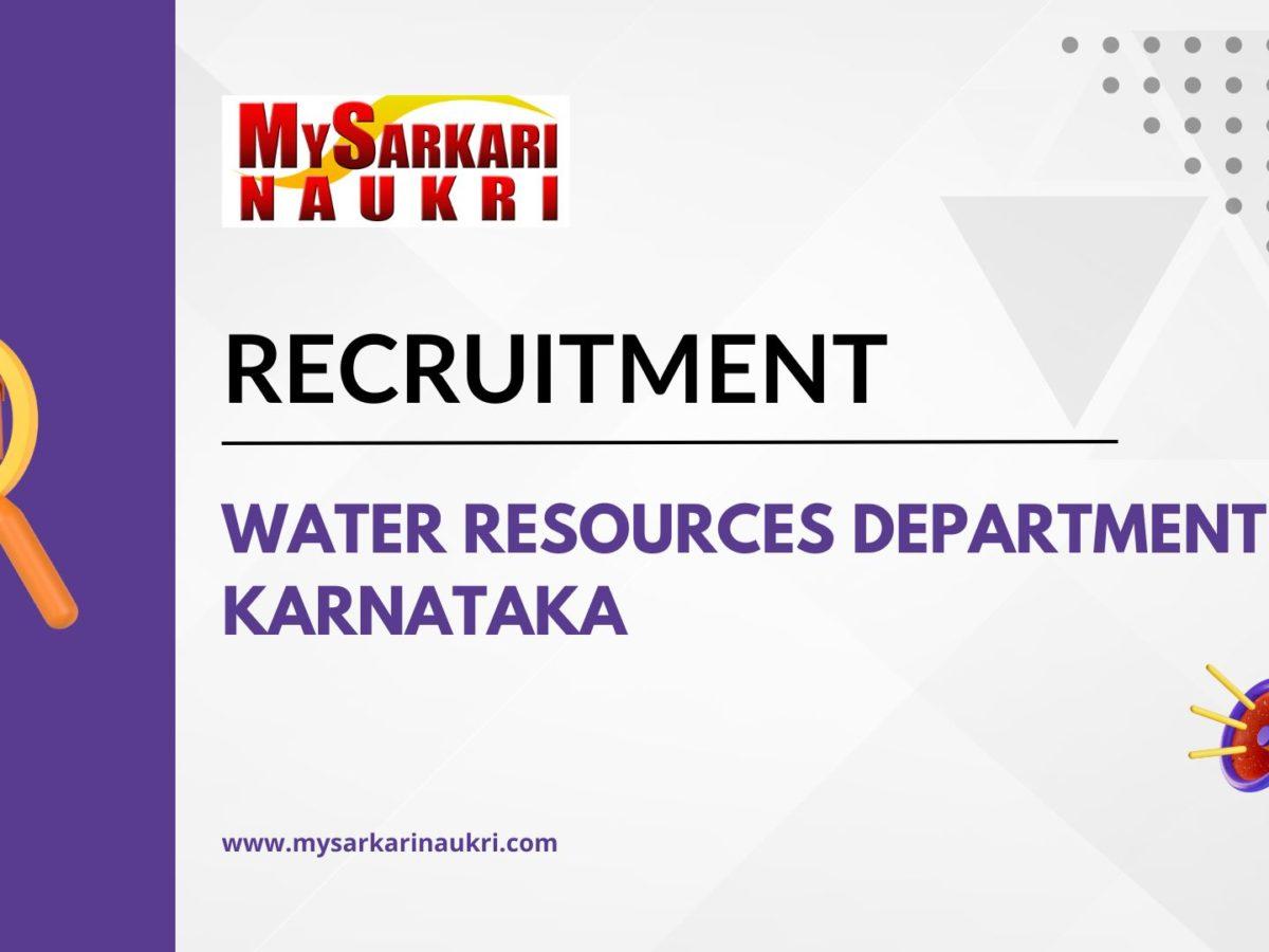 Water Resources Department Karnataka Recruitment