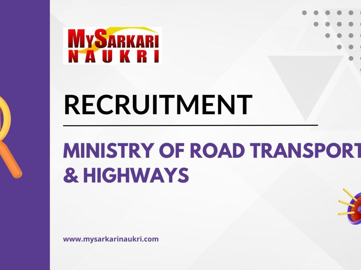 Ministry of Road Transport & Highways Recruitment