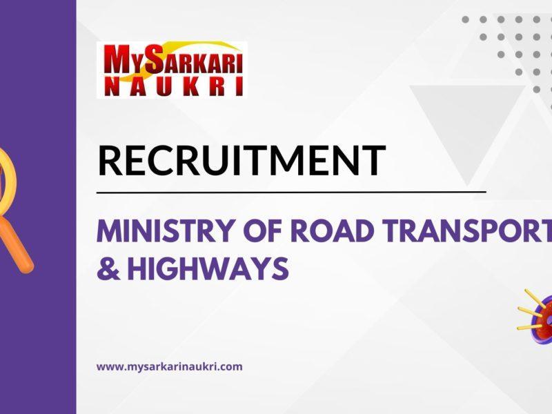 Ministry of Road Transport & Highways Recruitment