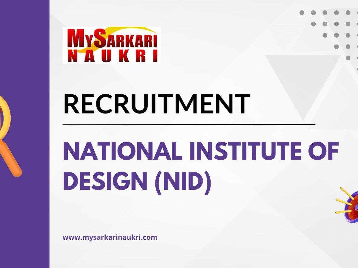 National Institute of Design (NID) Recruitment