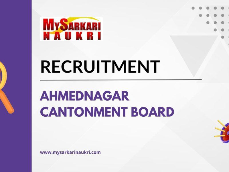 Ahmednagar Cantonment Board