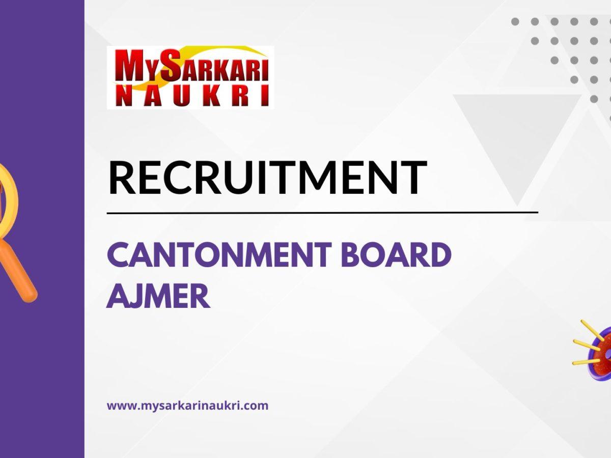 Cantonment Board Ajmer