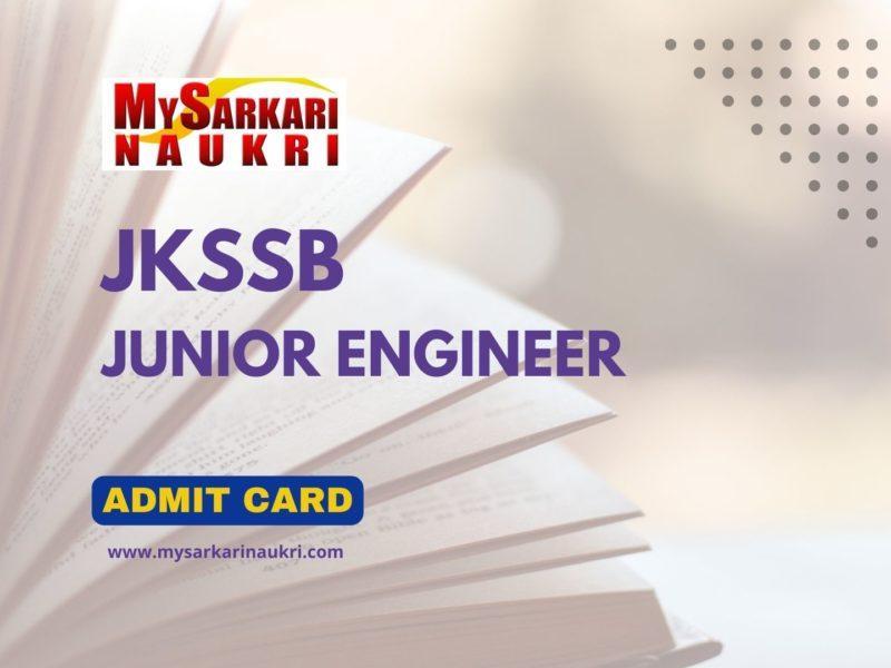 JKSSB Junior Engineer Admit Card