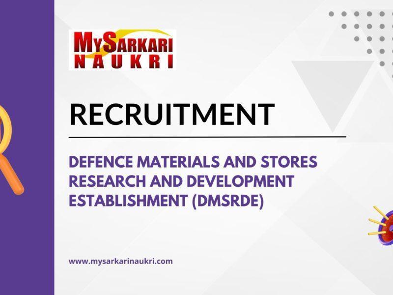 Defence Materials and Stores Research and Development Establishment (DMSRDE)