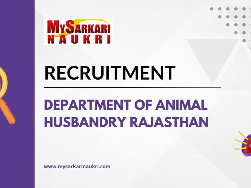 Department of Animal Husbandry Rajasthan