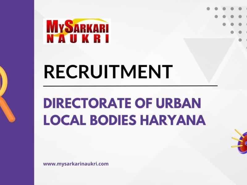 Directorate of Urban Local Bodies Haryana