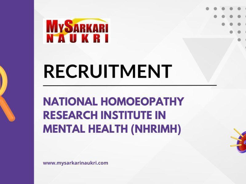 National Homoeopathy Research Institute In Mental Health (NHRIMH)