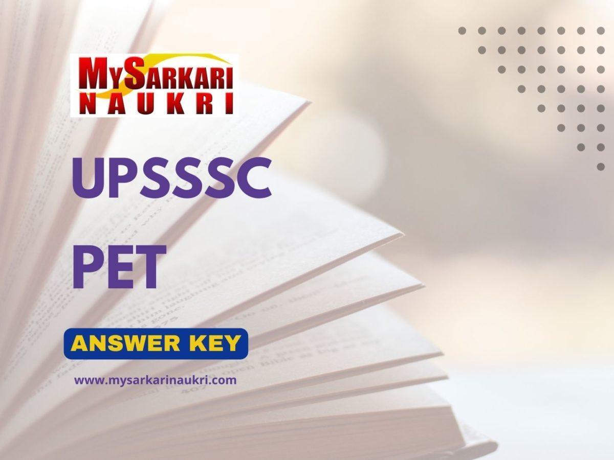 UPSSSC PET Answer Key