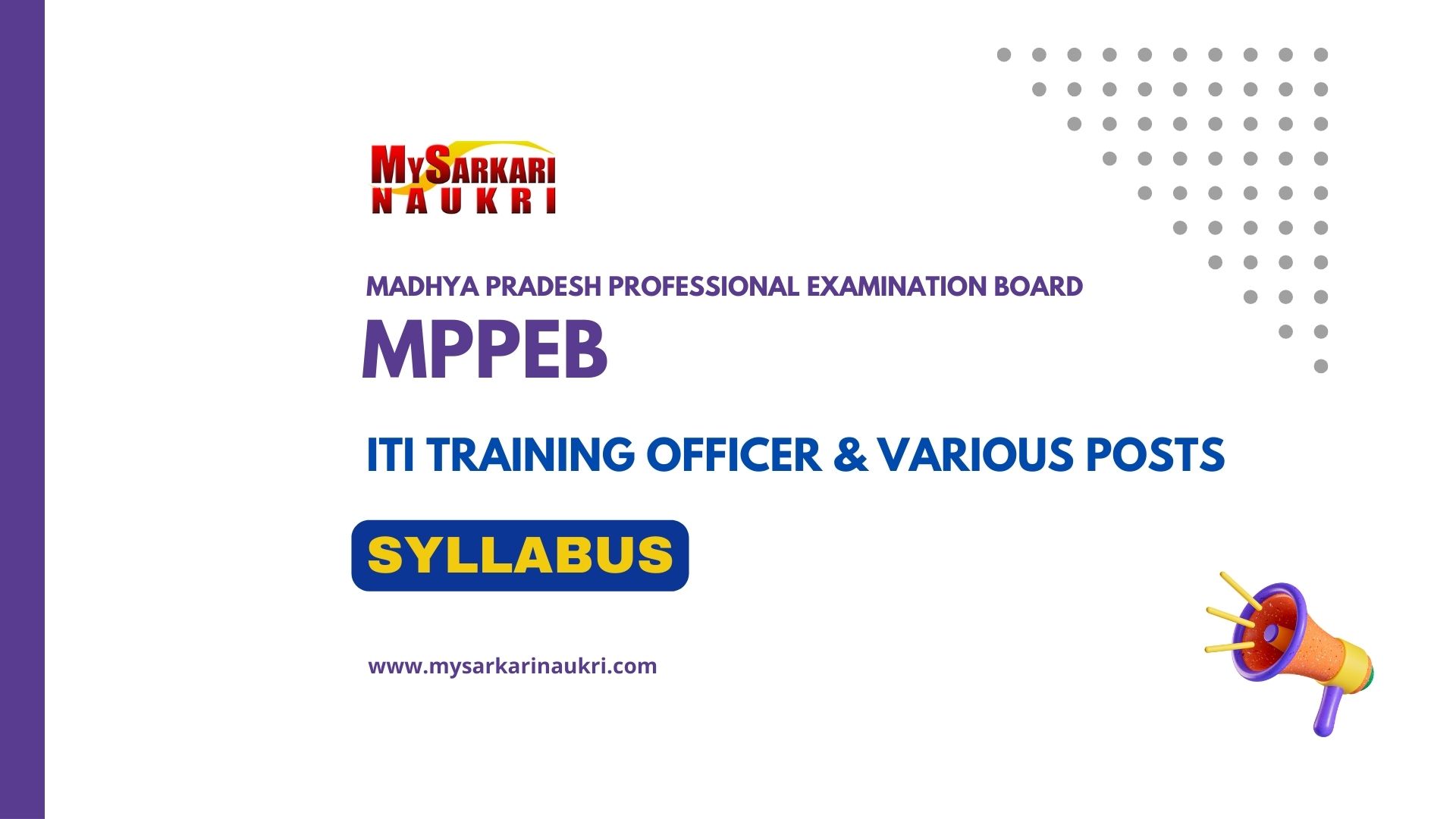 MPPEB ITI Training Officer Syllabus Exam Pattern MySarkariNaukri En