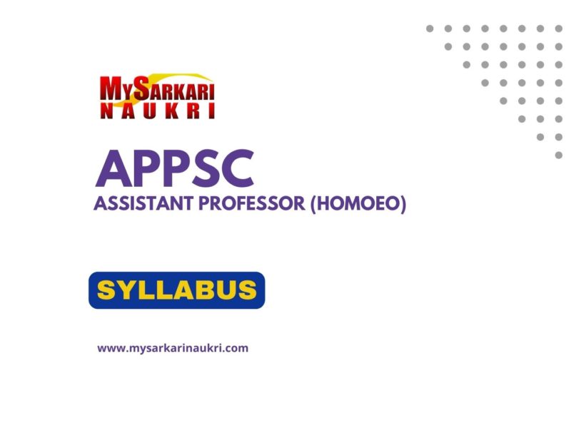 APPSC Assistant Professor (HOMOEO) Syllabus