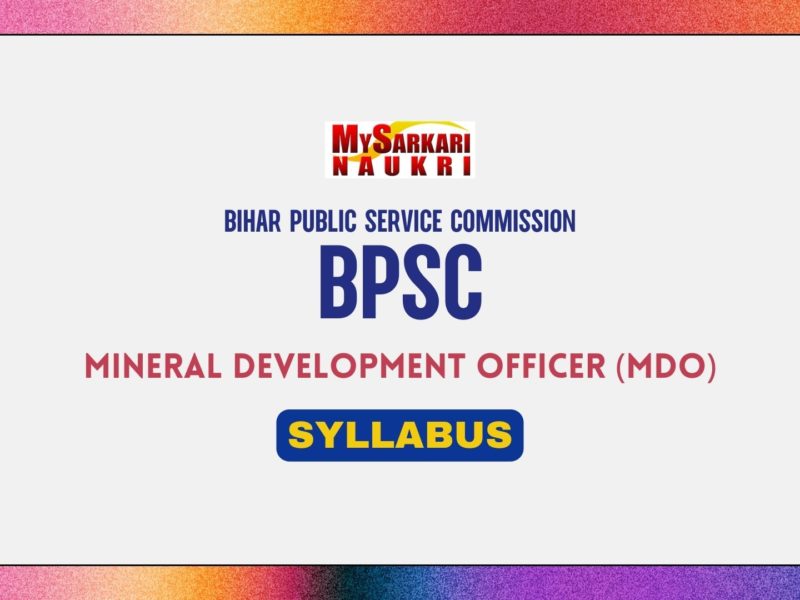 BPSC Mineral Development Officer Syllabus
