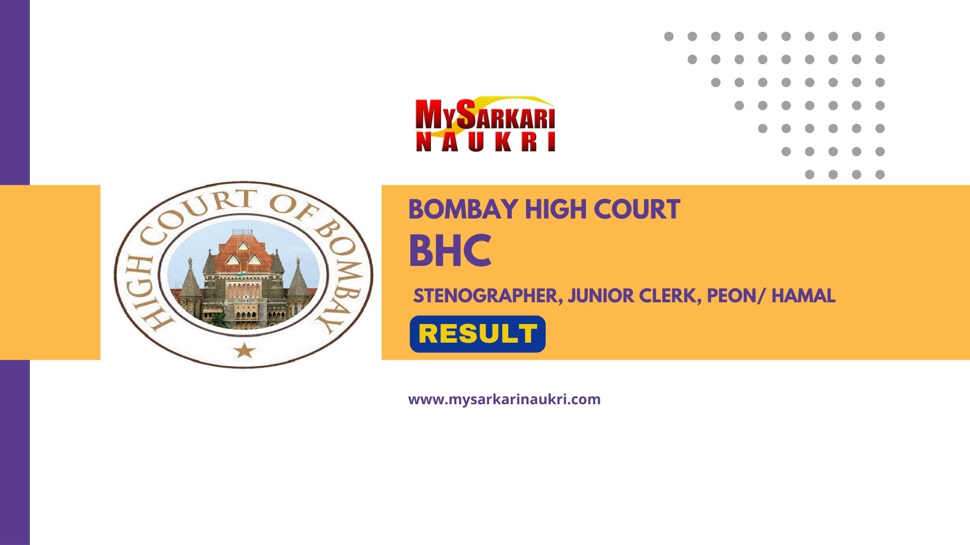 Bombay High Court (BHC) Result 2025 Cut Off Marks, Merit List