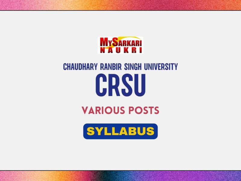 CRSU Various Posts Syllabus
