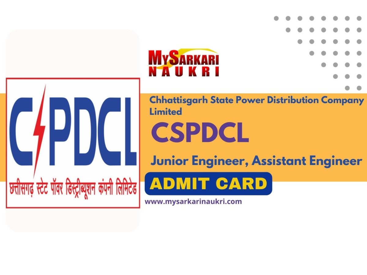 CSPDCL Junior Engineer Assistant Engineer Admit Card