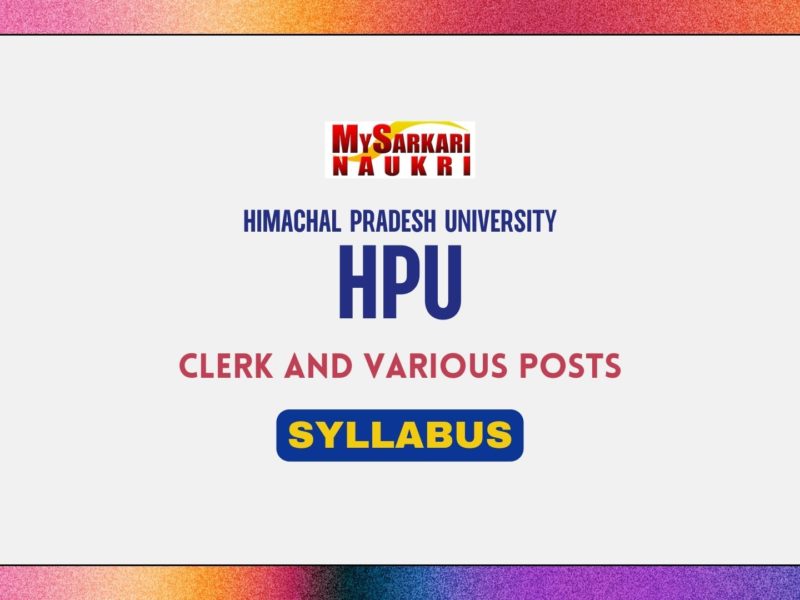 HPU Various Posts Syllabus