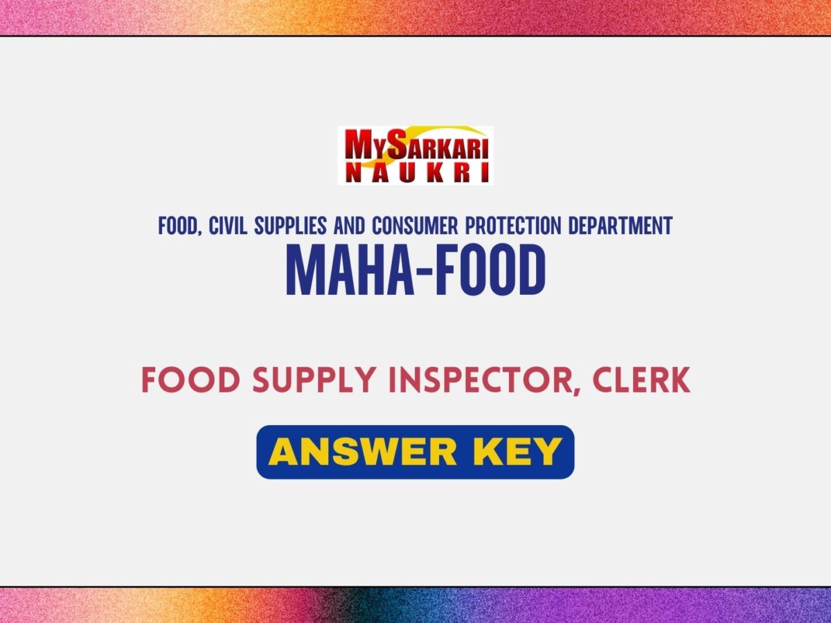 Maharashtra Food Supply Inspector Answer Key