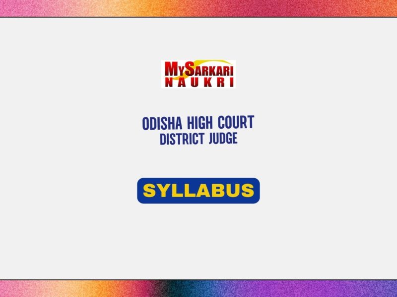 Odisha High Court District Judge Syllabus
