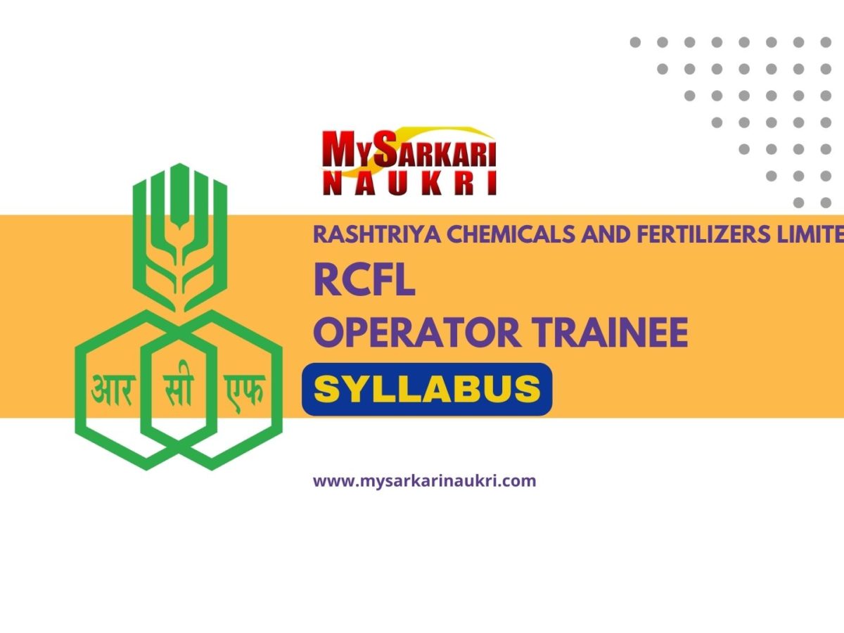 RCFL Operator Trainee Syllabus