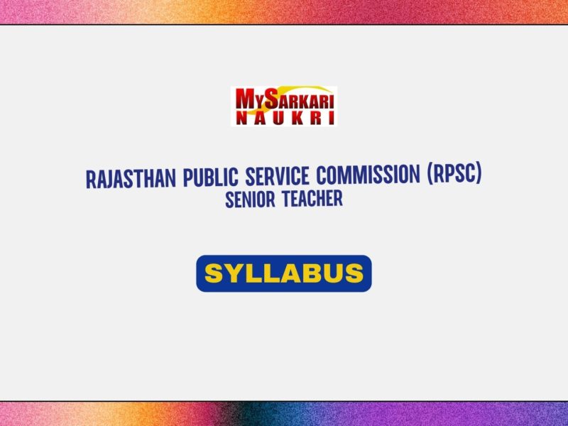 RPSC Senior Teacher Syllabus