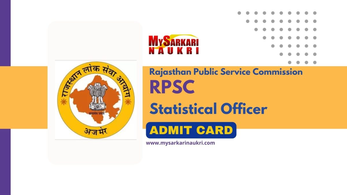 RPSC Statistical Officer Admit Card 2024 | Get Link - MySarkariNaukri En