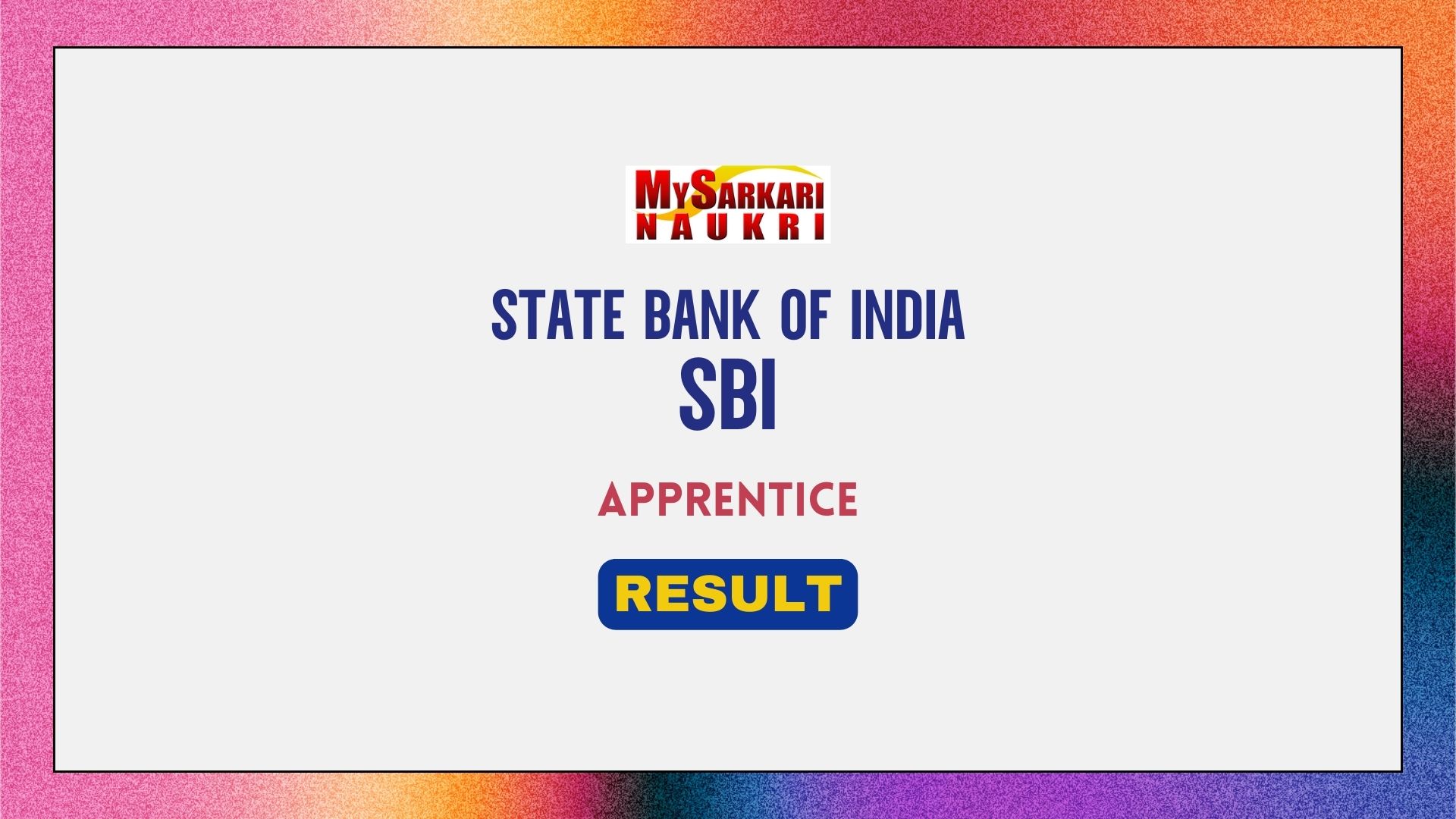 SBI Apprentice Result 2024 (Out) Cut Off Marks, Merit List